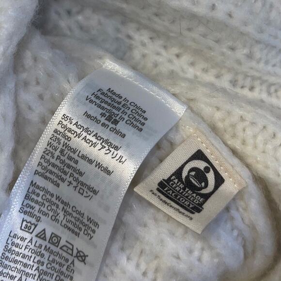 Madewell Pointelle Knowe Chunky Sweater Crewneck Vest Fuzzy Wool Blend Size S - Picture 4 of 4